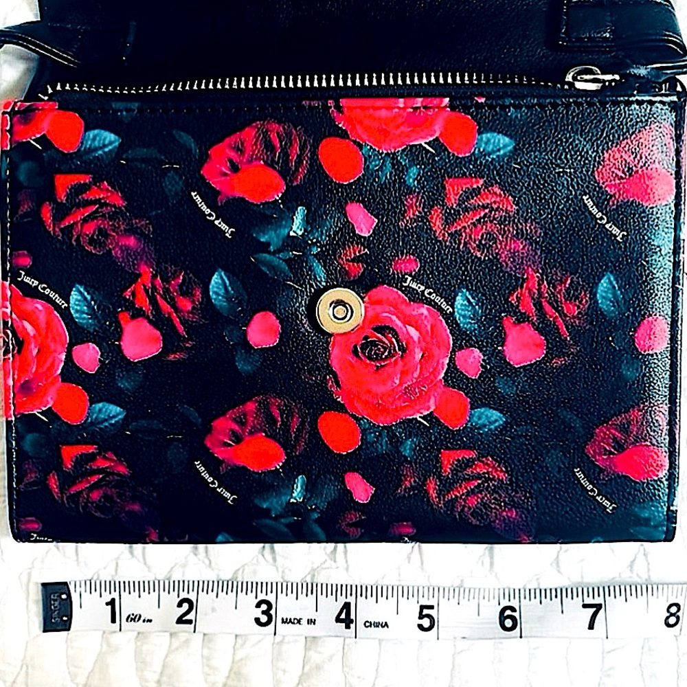 Juicy Couture black and red floral crossbody purse - Picture 10 of 10